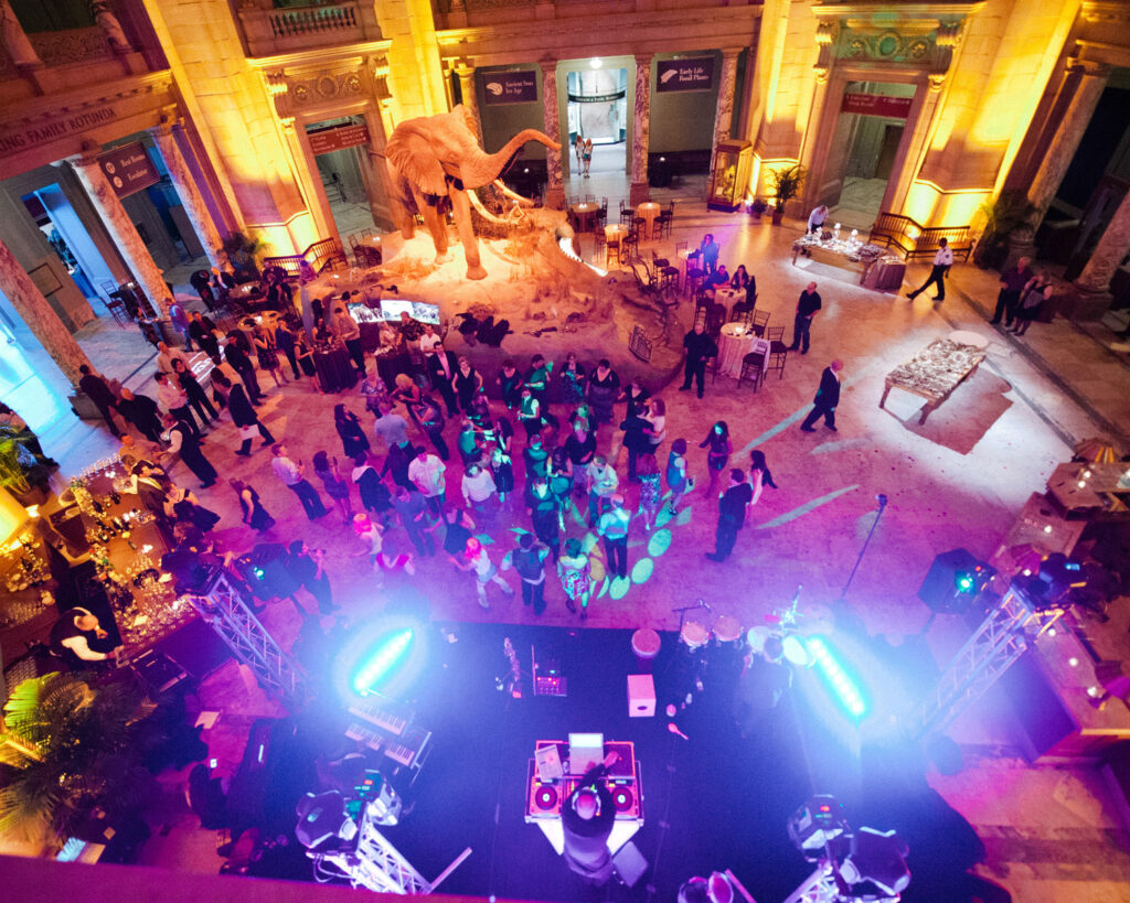 Aerial view of a corporate event produced by nyx entertainment and events.