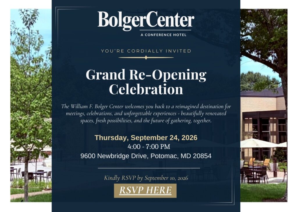 Bolger Center, partnering with NYX Events - grand re-opening celebration.